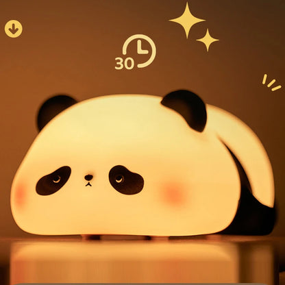 Niedliches Panda-Nachtlicht aus Silikon – USB Wiederaufladbar & Weiches Licht