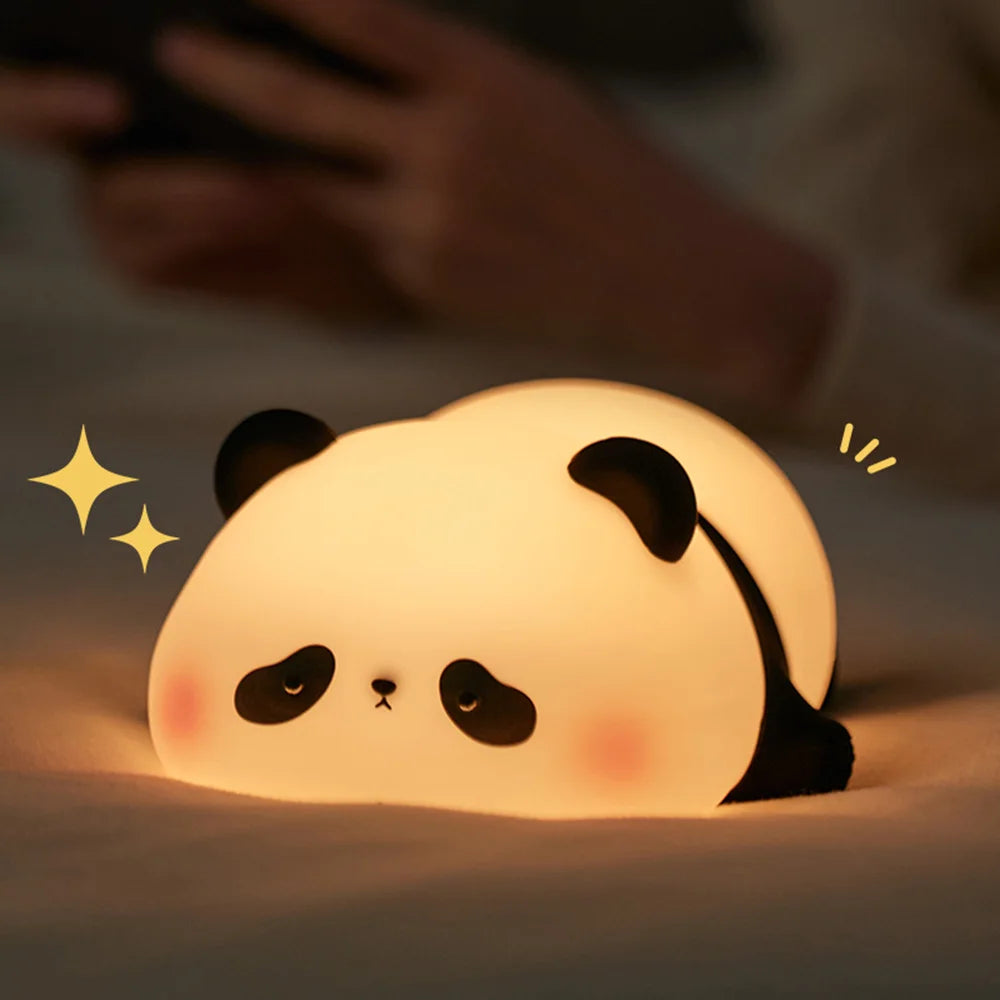 Niedliches Panda-Nachtlicht aus Silikon – USB Wiederaufladbar & Weiches Licht