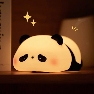 Niedliches Panda-Nachtlicht aus Silikon – USB Wiederaufladbar & Weiches Licht