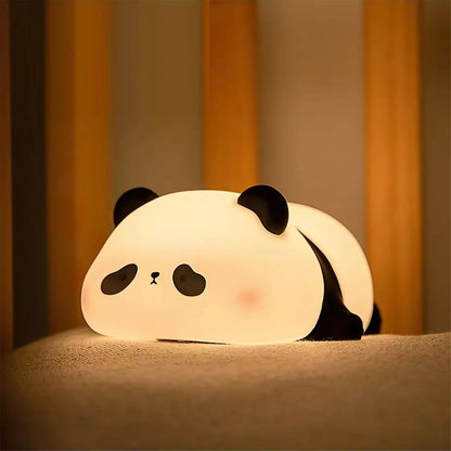 Niedliches Panda-Nachtlicht aus Silikon – USB Wiederaufladbar & Weiches Licht